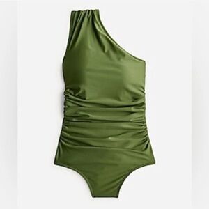 J. Crew One-Shoulder Olive Green Swimsuit Size 24 NWT